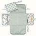 Tiny Twinkle Portable Diaper Changing Pad | Waterproof, Wipeable & Compact Baby Changing Pad for Travel | Smart Wipes Pocket & Organized Storage| Newborn Shower Gift (Sage Checkers)