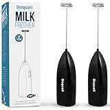 Milk Frother Handheld Battery Operated - Electric Whisk Coffee Frother Battery Stirrer, Hand Held Milk Foamer, Mini Mixer for Bulletproof Coffee, Cappuccino, Latte, Frappe & Matcha Tea, 2 Pack