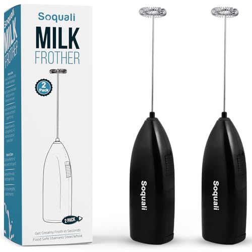 2 Pack Milk Frother Handheld Battery Operated - Electric Whisk