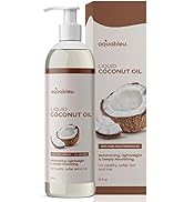 Aquableu Fractionated Liquid Coconut Oil - 100% Pure and All-Natural - Moisturizing, Lightweight ...