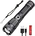 LUXJUMPER Linterna LED Recargable XHP50 Súper Brillante 5000 Lúmenes 5 Modos Tactical Torches Flashlight Impermeable Táctica Linterna con Indicador de Potencia para Acampar Pesca Cazar