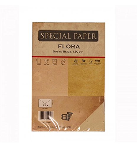 BAPI S.n.c.Envelopes Flora Beige 12x18 130 gr. 25 pcs.