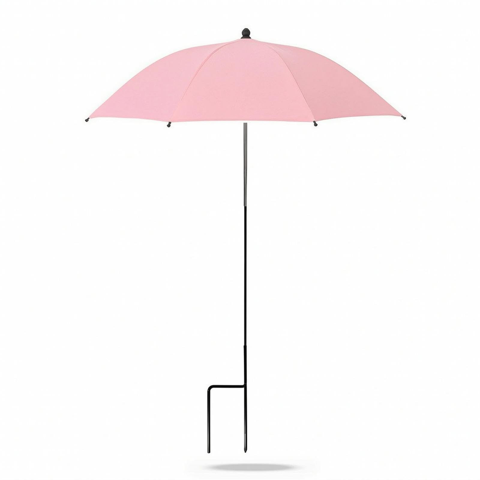 Plant Shade Umbrella with Stake Dome Shaped Plant Cover Metal Garden Umbrella with Stake for Gardeners, Potted Plants, Flower Beds Pink Flat Edge-image-2