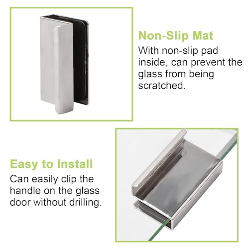 Image of 20Pcs Glass Finger Edge Pull Cabinet Finger Pull Handle Glass Door Clips Cabinet Latch Clamp Concealed Handle for Display Glasscase Door (Silver)