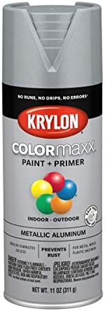 Krylon K05587007 COLORmaxx Spray Paint and Primer for Indoor/Outdoor Use, Metallic Aluminum, 11 Ounce (Pack of 1)
