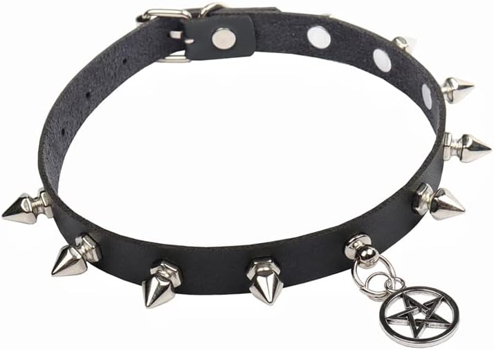 Miniatura 5 de TIDOO Goth Black Choker Collar Necklace Cute Leather Chokers Sexy Butterfly Moth Pendant Chocker Punk Spiked Choker Lolita Maid Cat Set for Women