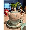 YBK Tech Bone China Porcelain Tea Cup Coffee Mug With Lid For Breakfast Afternoon Tea Paisley Patterns Yellow