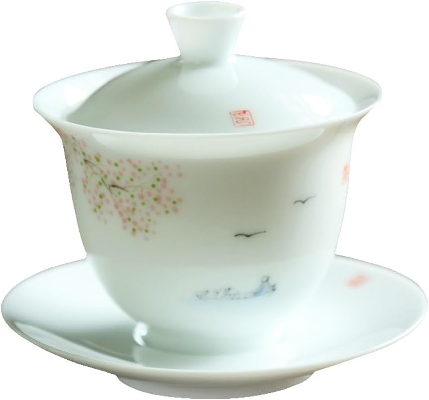 Ceramic Tea Brewing Teacup Anti-Scald Beige Gracked Glaze