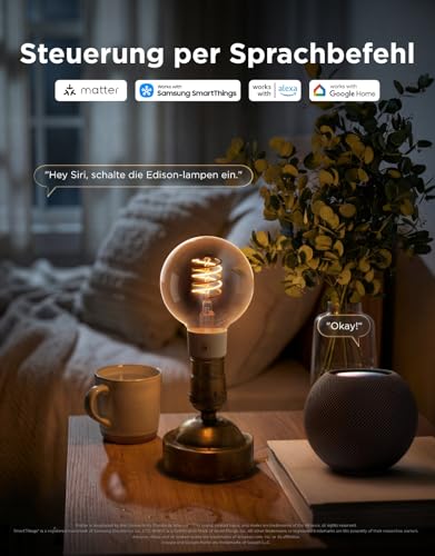 Govee Smart Edison Glühbirne E27, RGBWW Vintage LED Lampe G80, 1 Stück – Ansicht 6