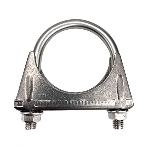 Heavy Duty 2.5 Inch Muffer Clamps Exhaust 2 1/2" Stainless Steel U Bolt Clamp on Tip Pipes Connection