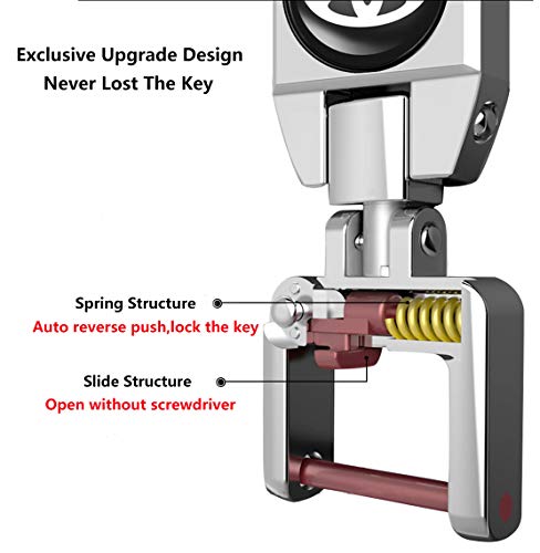 Sturdy Car Key Fob Key Chain Heavy Duty Keychain Compatible with Mazda Miata 3 Cx7 Cx5 Cx9 Cx-5 6 Cx3 Mx-5 Protege Valet Rotary 2 Rx8 - Thumbnail 3