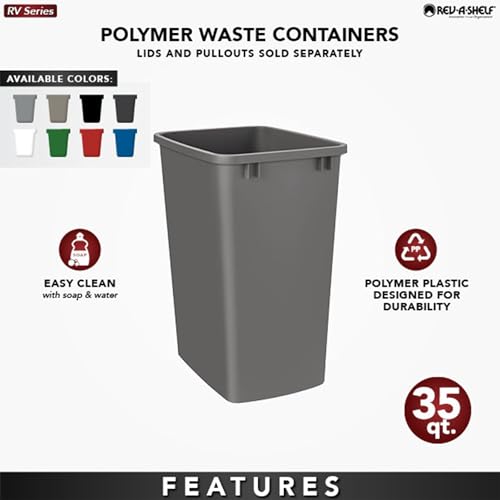 Rev-A-Shelf RV-35-11-2 Polymer Replacement 35 Quart Trash Bin Recycle Waste Garbage Container For Kitchen Cabinet Pullouts thumb #2