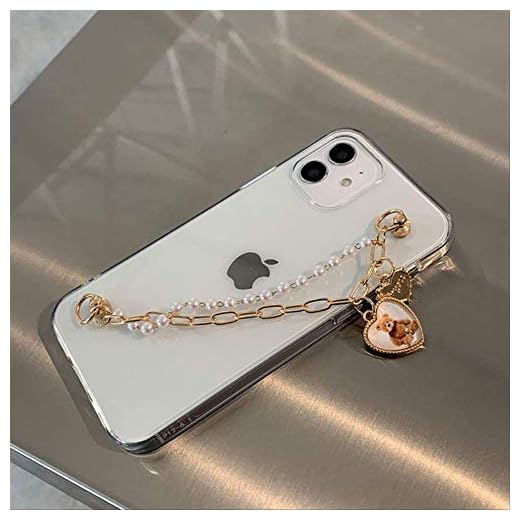 Allchw Armband Transparent Telefonfodral för iPhone 12 11 Pro Max X XS XR 7 8 Plus 6 SE 2020 12 Mini Pärlkedja Mjukt bakskal till iPhone 6 eller 6S A