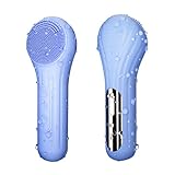 5 Modes Silicone Face Scrubber, Waterproof Face Scrubber Exfoliator for Men & Women, Rechargeable Electric Facial Cleansing Brush for Deep Cleansing, Exfoliating, Massage (Blue)
