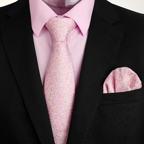 Image of Alizeal Mens 3 Pcs Long Sleeve Shirts Set | Pocket Square Necktie Perfect for Weddings Business Daily Wear
