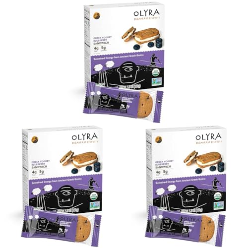 Olyra Organic Breakfast Biscuit Sandwiches | Greek Yogurt Blueberry |