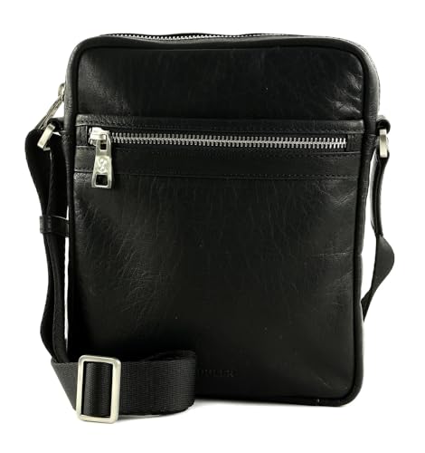 SADDLER Valle Messenger Bag Black sac bandoulière en cuir noir pour homme et femme