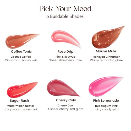 Image of Milagro Beauty Gloss Lip Balm | Hydrating Glossy Lip Glaze Stick | Jojoba Oil & Shea Butter - Non-Sticky Shine, Peptide-Infused Formula (Pink Lemonade)