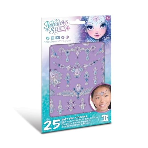 Nebulous Stars 11451 - Body Gem Stickers, 25 Stück, Selbstklebende Edelsteine für Gesicht, Nägel und Körper, schillernde Farben, Glitzersteine zum Basteln UVM., Sortiert