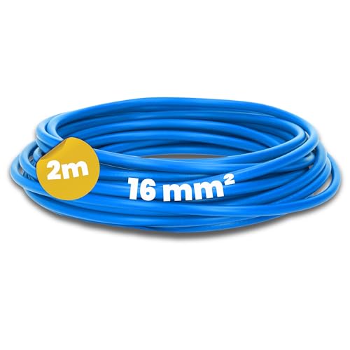 Kalitec 2 Meter H07V-K 16 mm² blau Verdrahtungsleitung I Aderleitung flexibel I Litze 16mm2 I Verdrahtung feindrätig I Einzelleitung Zählerschrank I Kabel eindrähtig für Schaltschrank