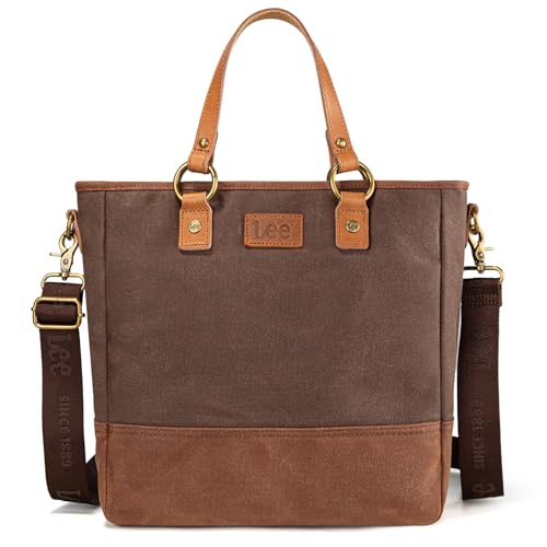 Image of Montana West x Lee Waxed Canvas Tote Bag for Women Top-Handle Handbag Shoulder Bag with Adjustable Detachable Wide Strap