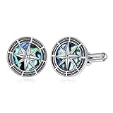 Compass Cufflinks Sterling Silver Tuxedo Shirt Cufflinks For Men Unique Cuff Links Executive Groom F