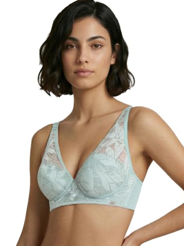 Image of Enamor Bamboo Cotton IB25, Women's Lace Plunge Bra - 3X Softer, 4X More Absorbent, Antimicrobial, Padded, Wirefree, High Coverage