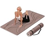 PAIDU Large Yoga Mat-72’x36’x0.4’ Extra Width ＆ Thick,Comfortable,Non-Slip Exercise Mat-Works Great on All Floor for Stretching,Yoga Studio,Gym or Home Workouts (Brown)