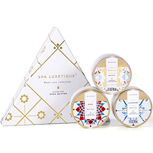 Spa Luxetique Hand Lotion Set, Hand Cream Gift Set - Shea Butter Moisturizing Hand Cream & Repair Hand Salve, Hand Care Set For Dry Cracked And Working Hands, 3Oz Each #TOP1