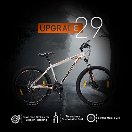 Image of UPGRADE Cycle Weapon 900 with Disc Brake, Front Suspension and 21 Speed Shimano Gear, Ideal for: Adults I Frame Size: 18 inch| Wheel Size: 29 inch | 85% Assembled (Easy self-Assembly) (Silver)