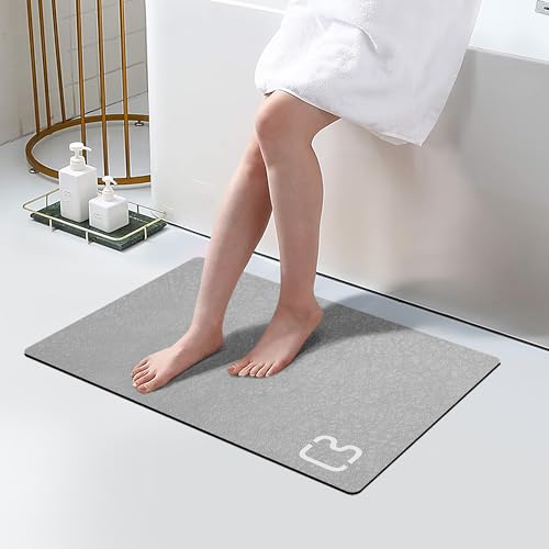 Diatomaceous Earth Bath Mat Rugs Super Absorbent Diatomite Stone Bath Mat Non Slip Quick Dry Thin...