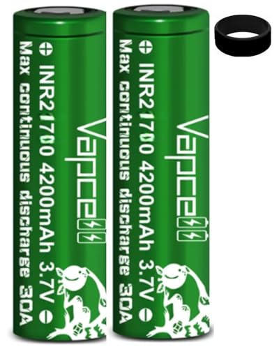 P42A 21/700 4000mah Rechargable Compatible With Vapcell Products - For E-Cigarette Ecig Vape Mods/Kits + 10ml Nightmare Juice Nicotine Free (2 Pack)