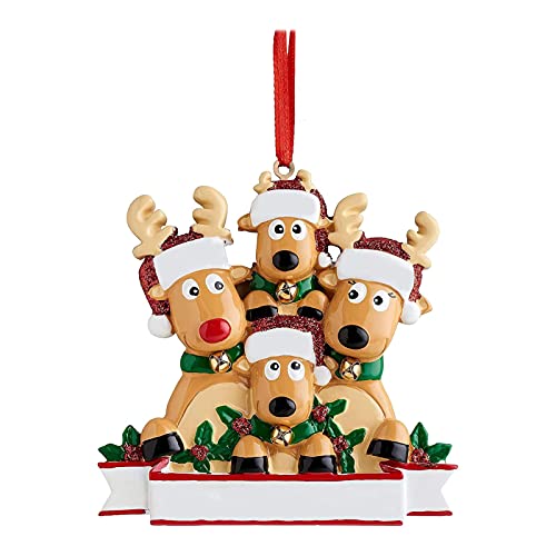 Clearful Ornement d'arbre généalogique | Décorations de Noël en Bois - 2022 Famille de Cerfs de 2, 3, 4, 5, 6, 7 et 8 décor d'arbre de Noël Cover