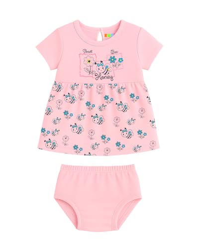 Image of Kuchipoo Baby Girls 100% Cotton Frock and Panty Set - Pack of 3