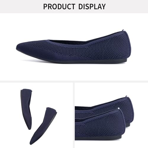 Image of Frank Mully Womens Pointed Toe Flats Knit Dress Shoes Comfort Women Shoes Softable
