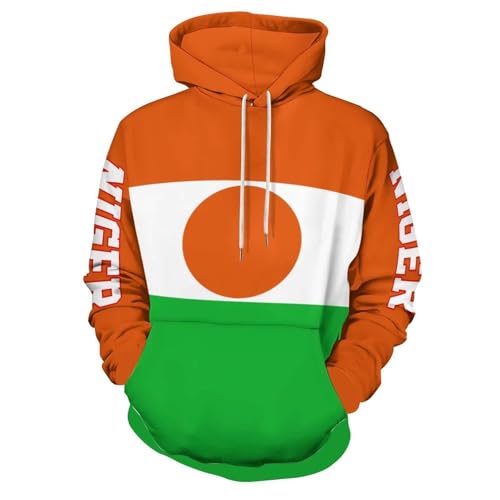 Sweat à capuche drapeau du Niger homme coupe grande taille confortable
