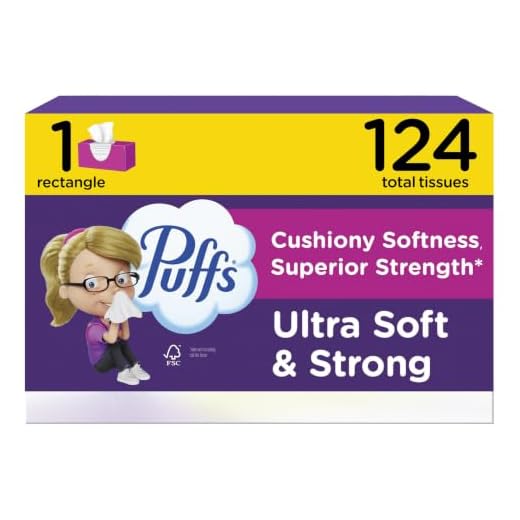 Puffs Ultra Soft Non-Lotion Facial Tissues, 1 Family Box, 124 Tissues Per Box