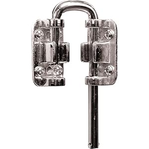 Defender Security U 9846 Patio Sliding Door Loop Lock Increase Home Security, Install Additional Child-Safe Security, 1-1/8? Hardened Steel Bar with Diecast Base, Nickel Plated
