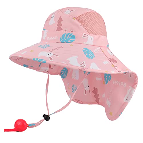 MK MATT KEELY Sombrero de Playa con ala Ancha para Bebés Niños Niñas 3-12 Años Gorro de Verano Seco RáPido UPF 50+ Protección del Cuello