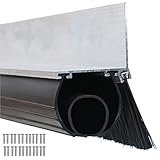 Ginchain Garage Door Seals, Heavy-Duty U+O Shape Bottom Rubber with Aluminum Track Retainer Base + 5