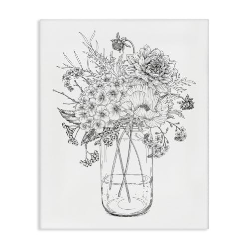 Stupell Industries Varied Flower Bouquet, 16 x 20 Inch Canvas Wall Art