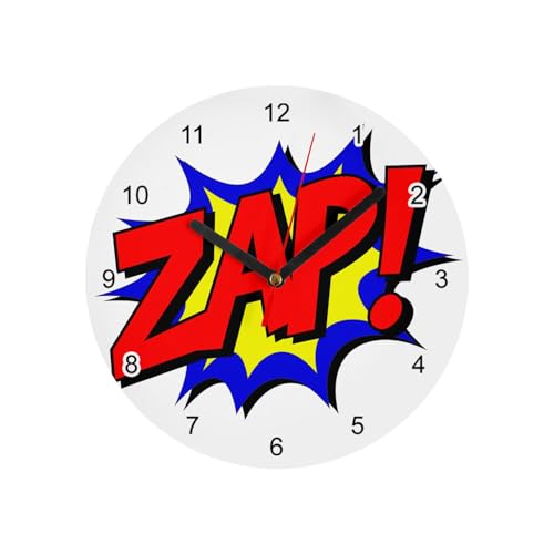 Horloge Murale en Verre au Cadran Blanc Bulle de BD Comics 20 cm