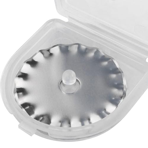 Treki 5 Stück 28mm Rollschneider Zackenklinge Ersatzklingen Rollschneider Wellenklinge, Wellen Rundklingen Rollmesser Klingen zum Schneiden Wellenschnitt für Stoffe, Leder, Papier