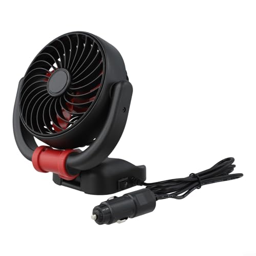 Ventilador de coche ajustable de 51224 V con giro de 360 grados para enfriar el flujo de aire en la mayoría de los vehículos, ventilador compatible con USB para verano (24 V)