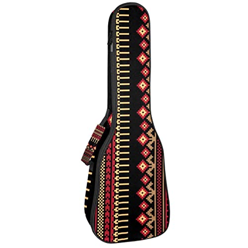 Housse ukulélé de concert motif ethnique folk avec protection 10 mm