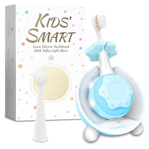 Escovas de dentes elétricas infantis com luz LED de check-in, escova de dentes elétrica infantil, carregamento sem fio, alça de silicone, 4 modos, 2 cabeças de escova para crianças a partir de 8 meses