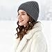 NAHOSY Winter Fleece Lined Beanie Hat for Men Women, Unisex Fashion Thermal Cuffed Knit Skullcap Warm Winter Swag Hat, Grey