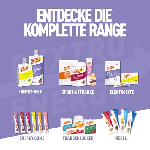 Dextro Energy Long Distance Gel Wildberry + Magnesium und Natrium - 12x50ml (12er Pack) - High Carb Energy Gel mit Palatinose und Elektrolyte