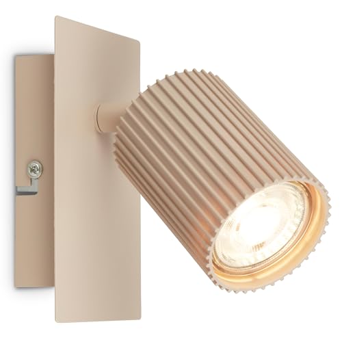 BRILONER - Applique murale intérieure orientable, douille GU10, max. 9 W, applique murale, chambre, appliques, lampe chambre, 13 x 8 x 9 cm, Beige