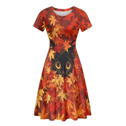 Image of AFPANQZ Womens Casual Summer Lightweight Vintage Dress Short Sleeve Midi Dress Knee-Long Luxury Formal Dress